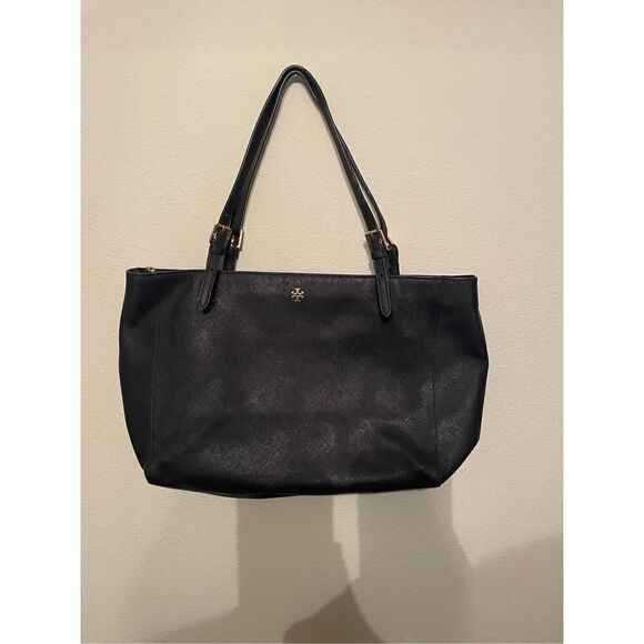 Tory Burch Navy Leather Tote - Picture 2 of 9